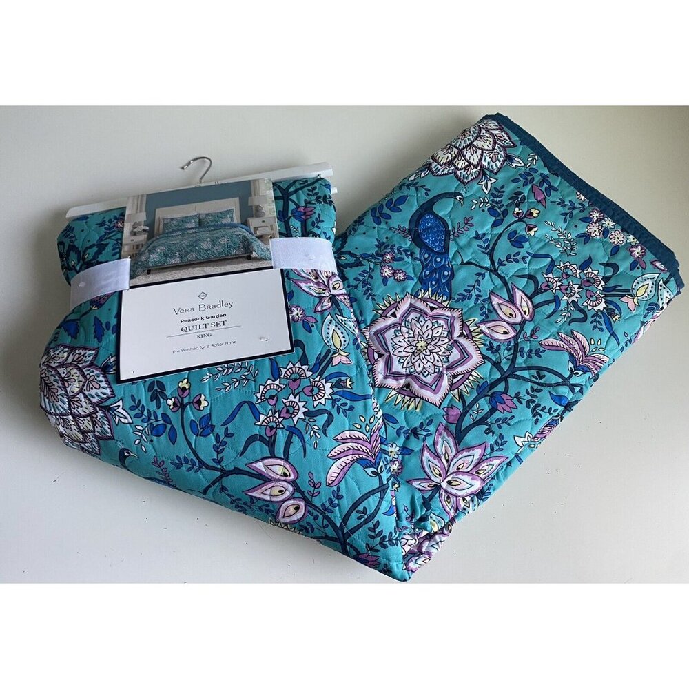Vera Bradley Turquoise Floral Peacock Quilt